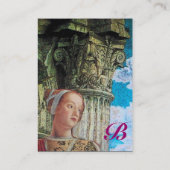 CLASSIC BEAUTY ANTIEK COLUMN MONOGRAM Blue Pink Visitekaartje (Achterkant)