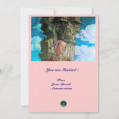 CLASSIC BEAUTY MONOGRAM helder antiek blauw roze Kaart (Achterkant)