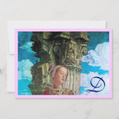 CLASSIC BEAUTY MONOGRAM helder antiek blauw roze Kaart (Voorkant)