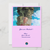 CLASSIC BEAUTY MONOGRAM helder antiek blauw roze Kaart (Achterkant)