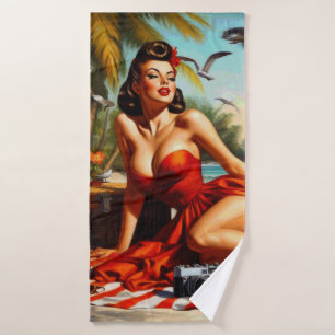 Classic Beauty Pinup Badhanddoek