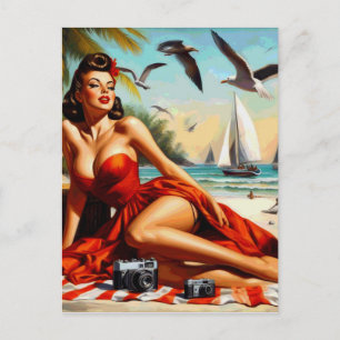 Classic  Beauty Pinup Briefkaart