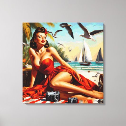 Classic  Beauty Pinup Canvas Afdruk (Voorkant)