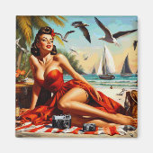 Classic  Beauty Pinup Magneet (Voorkant)