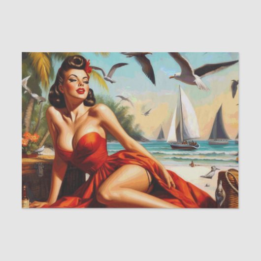 Classic  Beauty Pinup Tissuepapier (Voorkant)