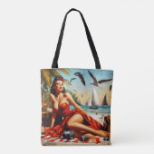 Classic Beauty Pinup Tote Bag (Achterkant)