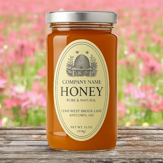 Classic Bee Hive Honing Product Label Sticker
