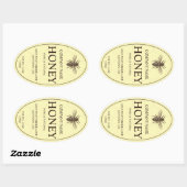 Classic Bee Honey Product Label Sticker (Vel)