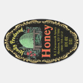 Classic Beehive Local Honey Jar Ovale Sticker (Voorkant)