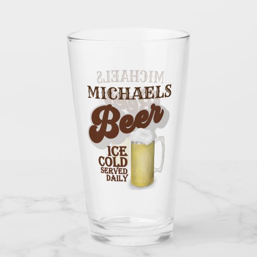 Classic Beer Retro Gepersonaliseerd Glas (Voorkant)