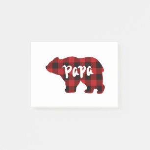 Classic beer silhouet papa beer rood zwart plaid post-it® notes