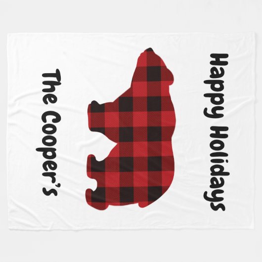 Classic beer silhouet rood zwart plaid [pattern fleece deken (Voorkant (Horizontaal))