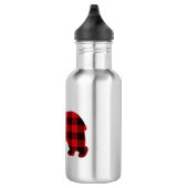 Classic beer silhouet rood zwart plaid [pattern waterfles  (Rechts)