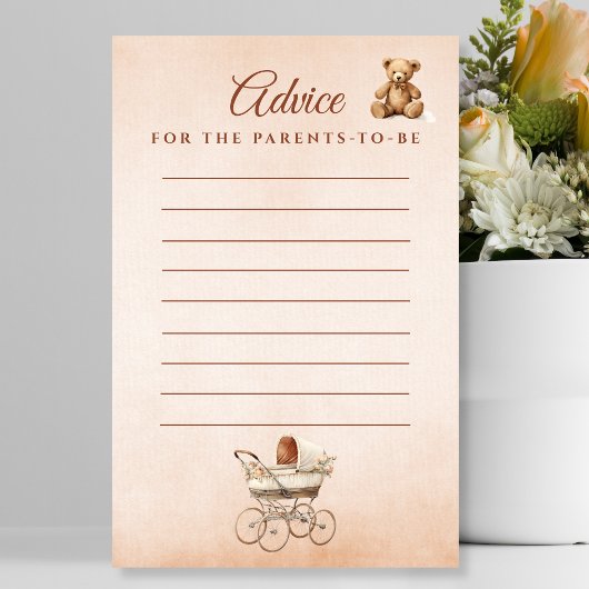 Classic Beige Baby shower Game Advies voor ouders Flyer