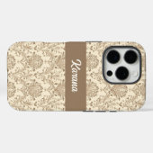 Classic Beige Damask Case-Mate iPhone Case (Achterkant (horizontaal))