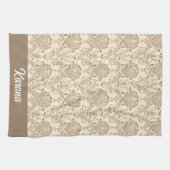 Classic Beige Damask Theedoek (Horizontaal)