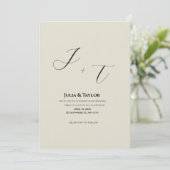 Classic Beige Elegant Invitation Kaart (Staand voorkant)