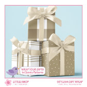 Classic Beige en White Buffalo Check Inpakpapier Vel