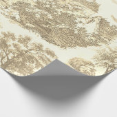 Classic Beige Gold Frans Country Toile Cadeaupapier (Hoek)
