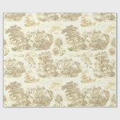 Classic Beige Goud Frans Chateau Toile Cadeaupapier (Vlak)