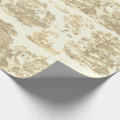 Classic Beige Goud Frans Chateau Toile Cadeaupapier (Hoek)