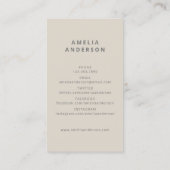 Classic Beige grijs typografie foto Afstuderen Visitekaartje (Achterkant)