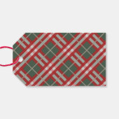 Classic Beige Red Tartan met kerstcadeaus Label Cadeaulabel (Achterkant Horizontaal)