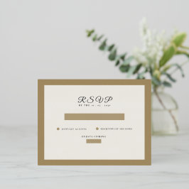 classic beige rustic Wedding RSVP card Folie Uitnodiging Briefkaart