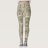 classic beige vintage nautical compass ornamental leggings (Voorkant)
