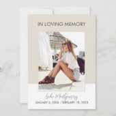 Classic beige & white begrafenis programma (Voorkant)