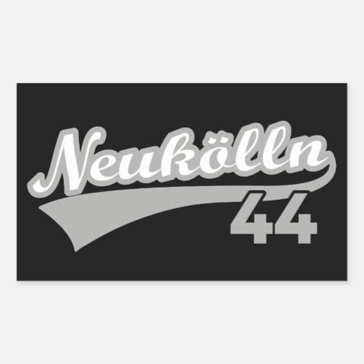 Classic Berlin Neukölln 44 Stadsnummer Rechthoekige Sticker (Voorkant)