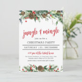 Classic Berries Greenery Corporate kerstfeest Kaart (Staand voorkant)