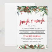 Classic Berries Greenery Corporate kerstfeest Kaart (Voorkant / Achterkant)