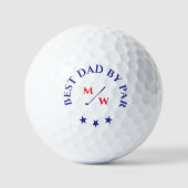 Classic Best Dad beroemd gemaakt door Par Monogram Golfballen (Voorkant)