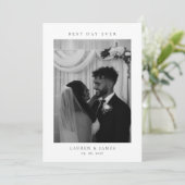 Classic Best Day Ever Wedding Photo Bedankkaart (Staand voorkant)