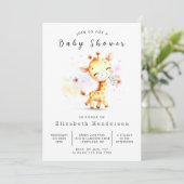 Classic bewerkbaar Giraffe Baby shower Kaart (Staand voorkant)