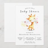 Classic bewerkbaar Giraffe Baby shower Kaart (Voorkant / Achterkant)