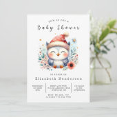 Classic bewerkbare uil Baby shower Kaart (Staand voorkant)