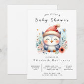 Classic bewerkbare uil Baby shower Kaart (Voorkant / Achterkant)