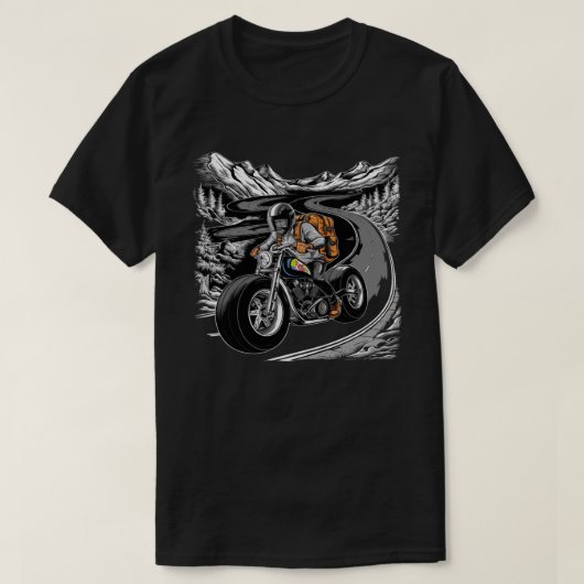 Classic Biker Retro Zwart Motorcycle T-shirt (Design voorkant)