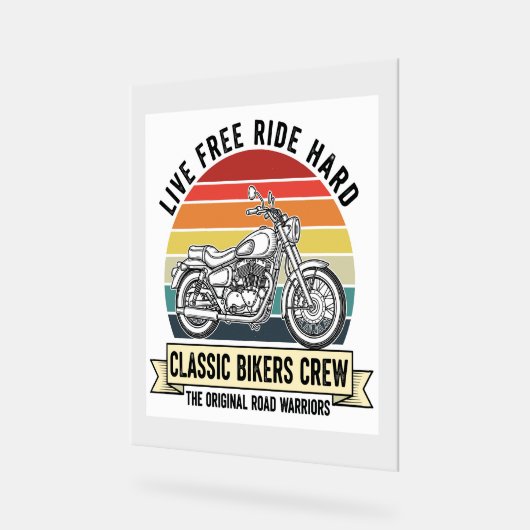 Classic Bikers Crew Motorcycle.jpg Acryl Bord (Hoek)