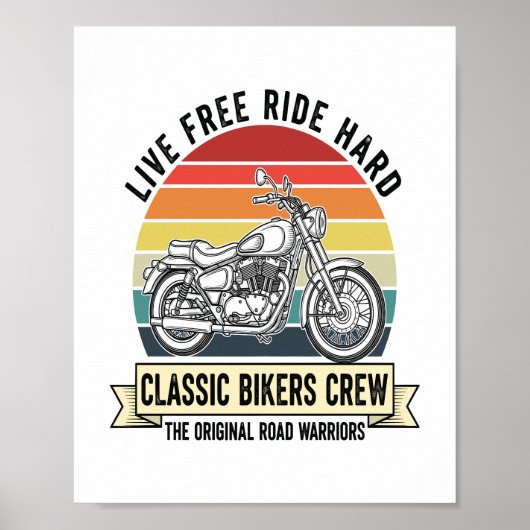 Classic Bikers Crew Motorcycle.jpg Poster (Voorkant)