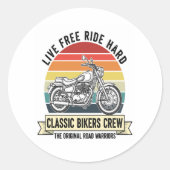 Classic Bikers Crew Motorcycle.jpg Ronde Sticker (Voorkant)