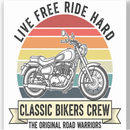 Classic Bikers Crew Motorcycle.jpg Sticker (Voorkant)