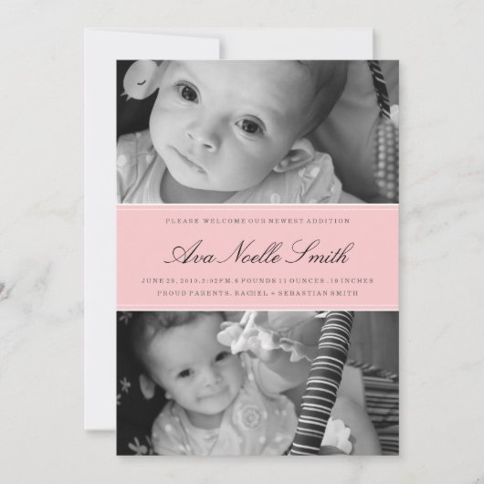 CLASSIC BIRTH ANNOUNCTION AANKONDIGING (Voorkant)