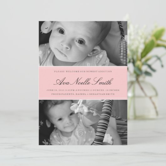 CLASSIC BIRTH ANNOUNCTION AANKONDIGING (Staand voorkant)