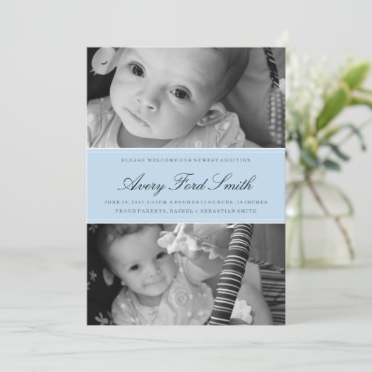 CLASSIC BIRTH ANNOUNCTION AANKONDIGING (Staand voorkant)