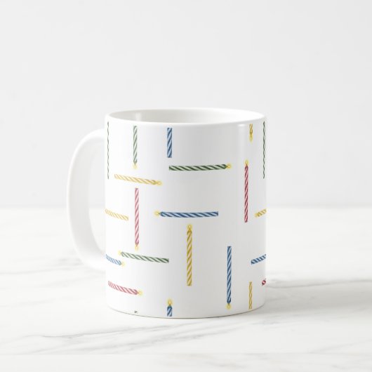 Classic Birthday Candles - Witte koffie Mok (Voorkant links)