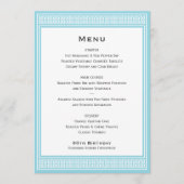 Classic Birthday Party Blauw Diner Platte Menu (Voorkant)