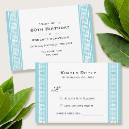 Classic Birthday Party Blue RSVP Response Kaart